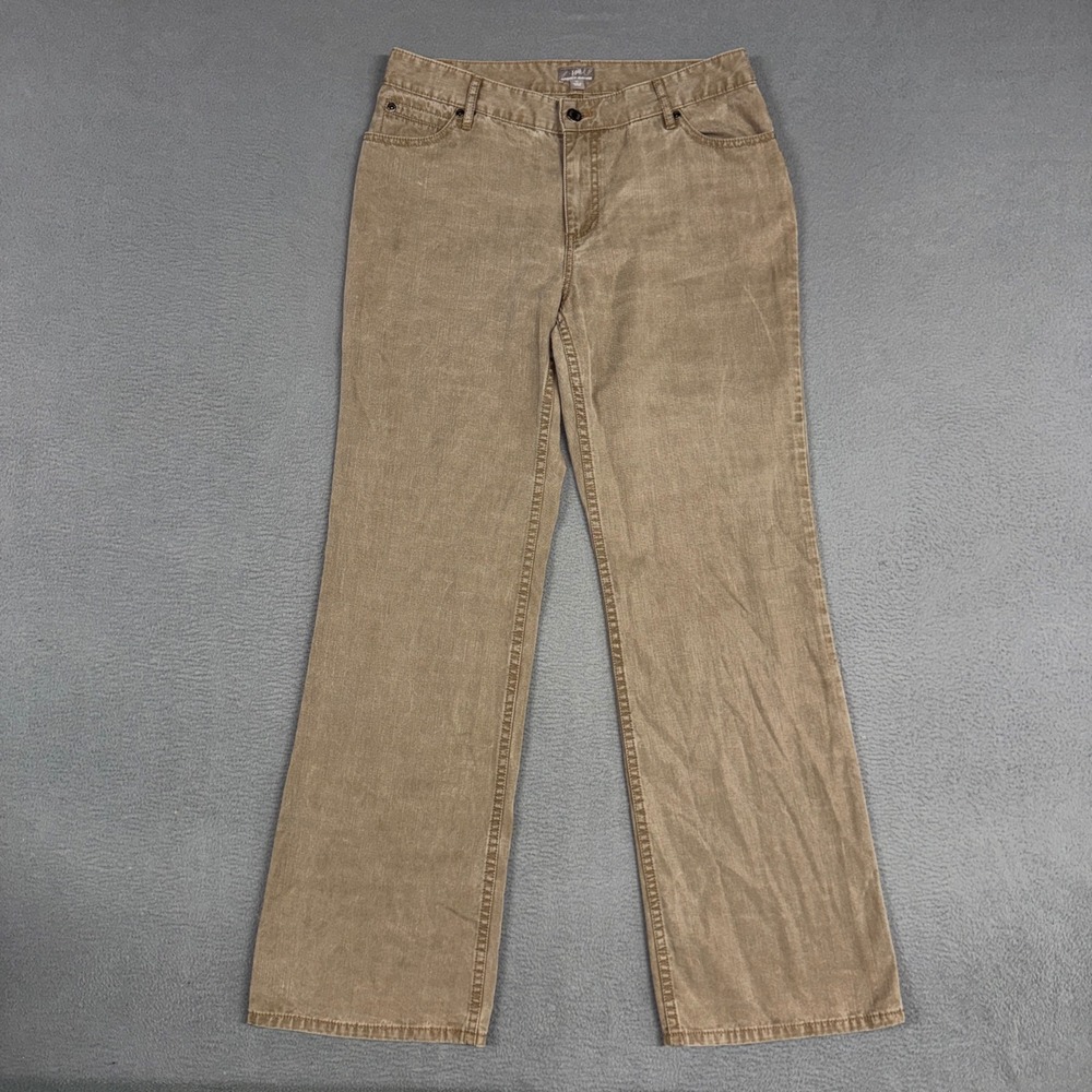 J. Jill Pants Womens 10 Tan Brown Straight Leg Authentic Fit Below Waist Tencel